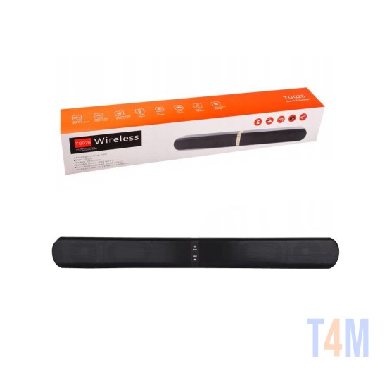 Coluna de Som Bluetooth Portátil T&G TG-026 Chamadas Viva-voz/TF/AUX/FM Preto